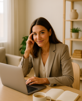 Main Page, Pesonnage Femme et laptop